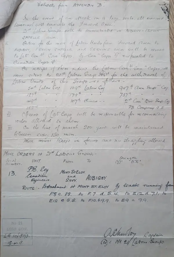 Extracts from Appendix B and the 21st Labour Group move table