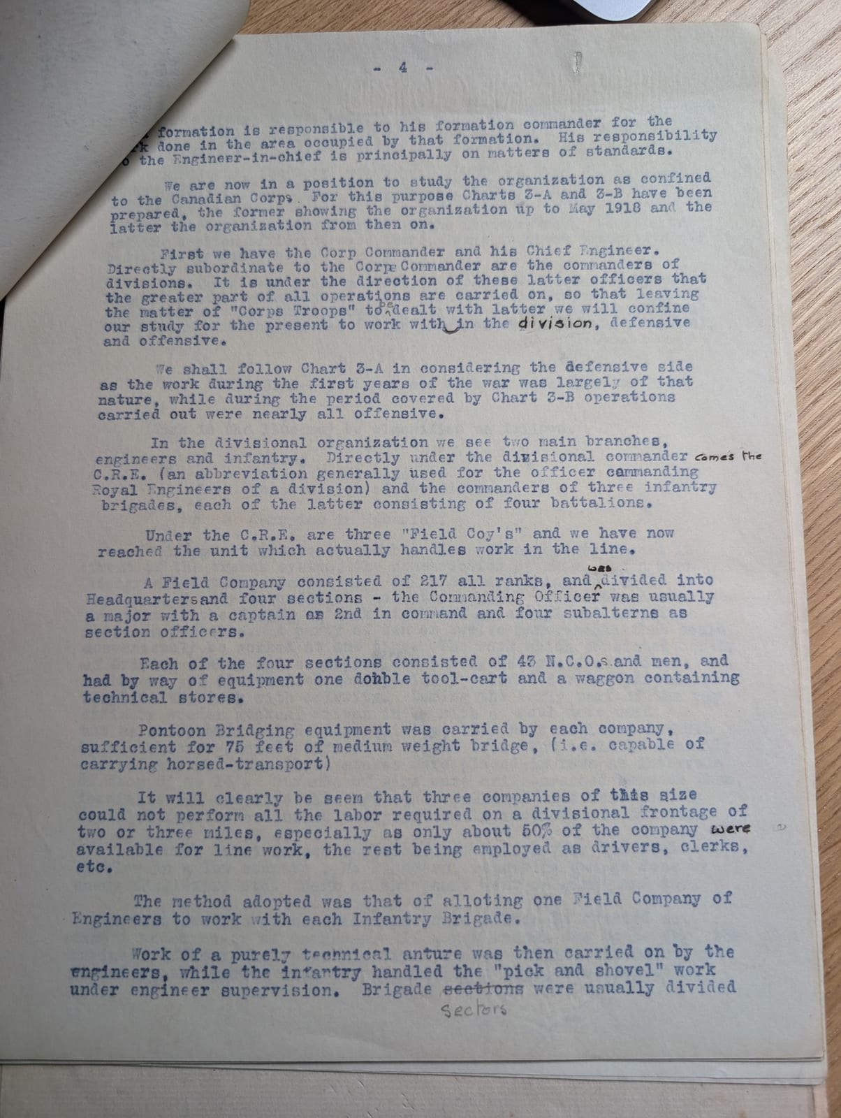 Page 4: the composition of a field company