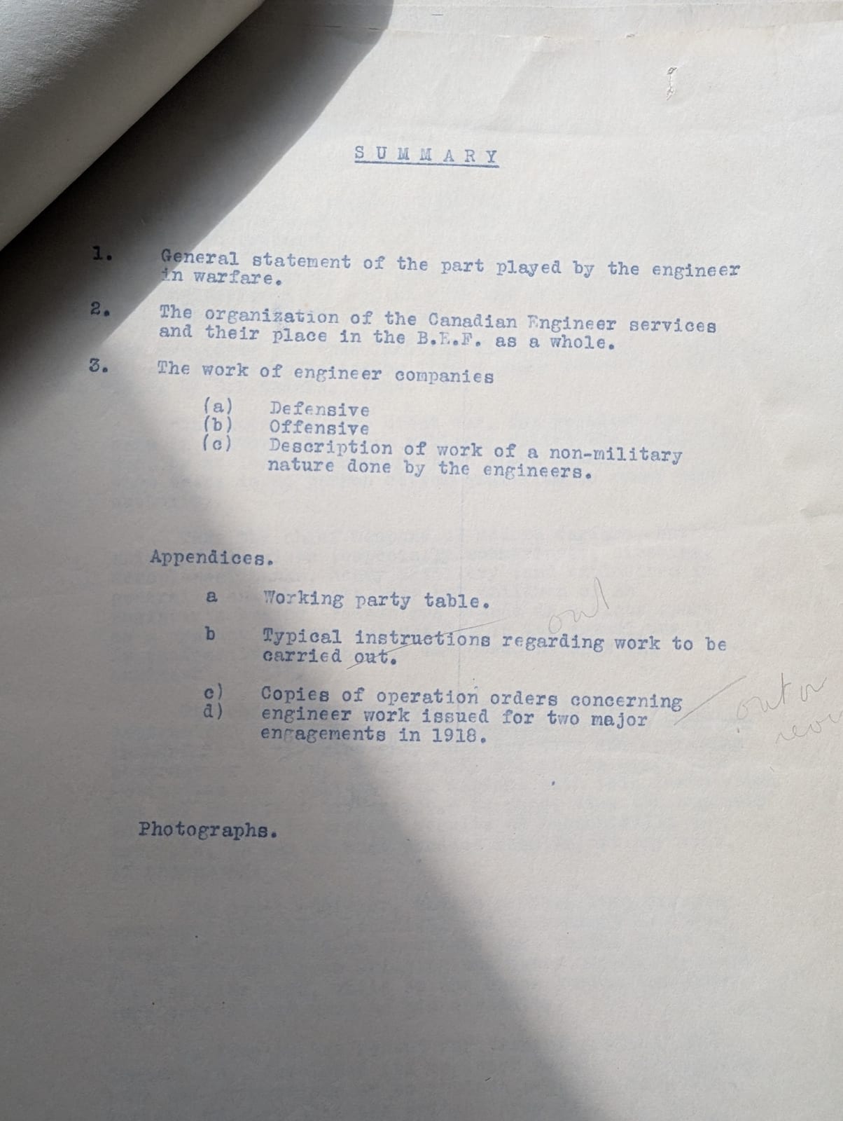 Summary page