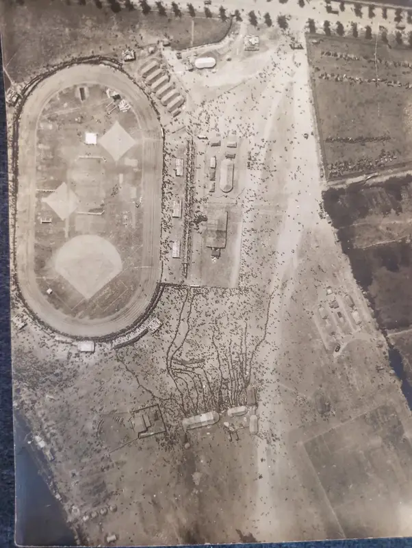 Aerial view of the Dominion Day sports field, Tincques, 1918