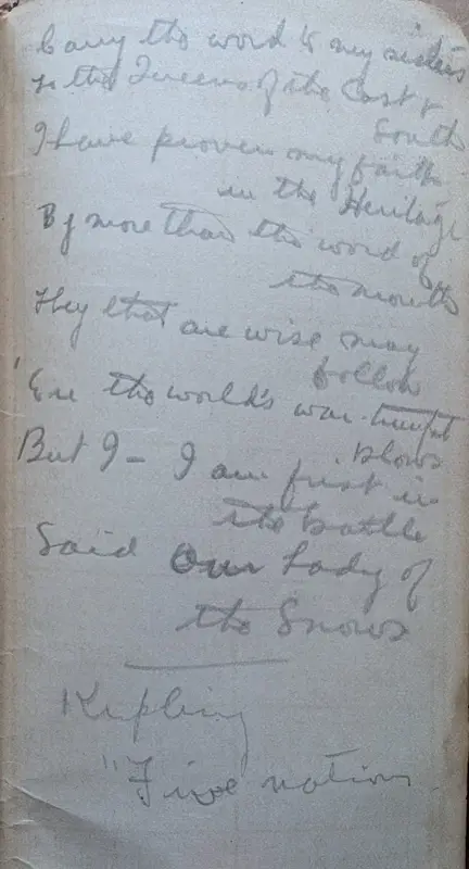 Kipling, Copied Out by Hand