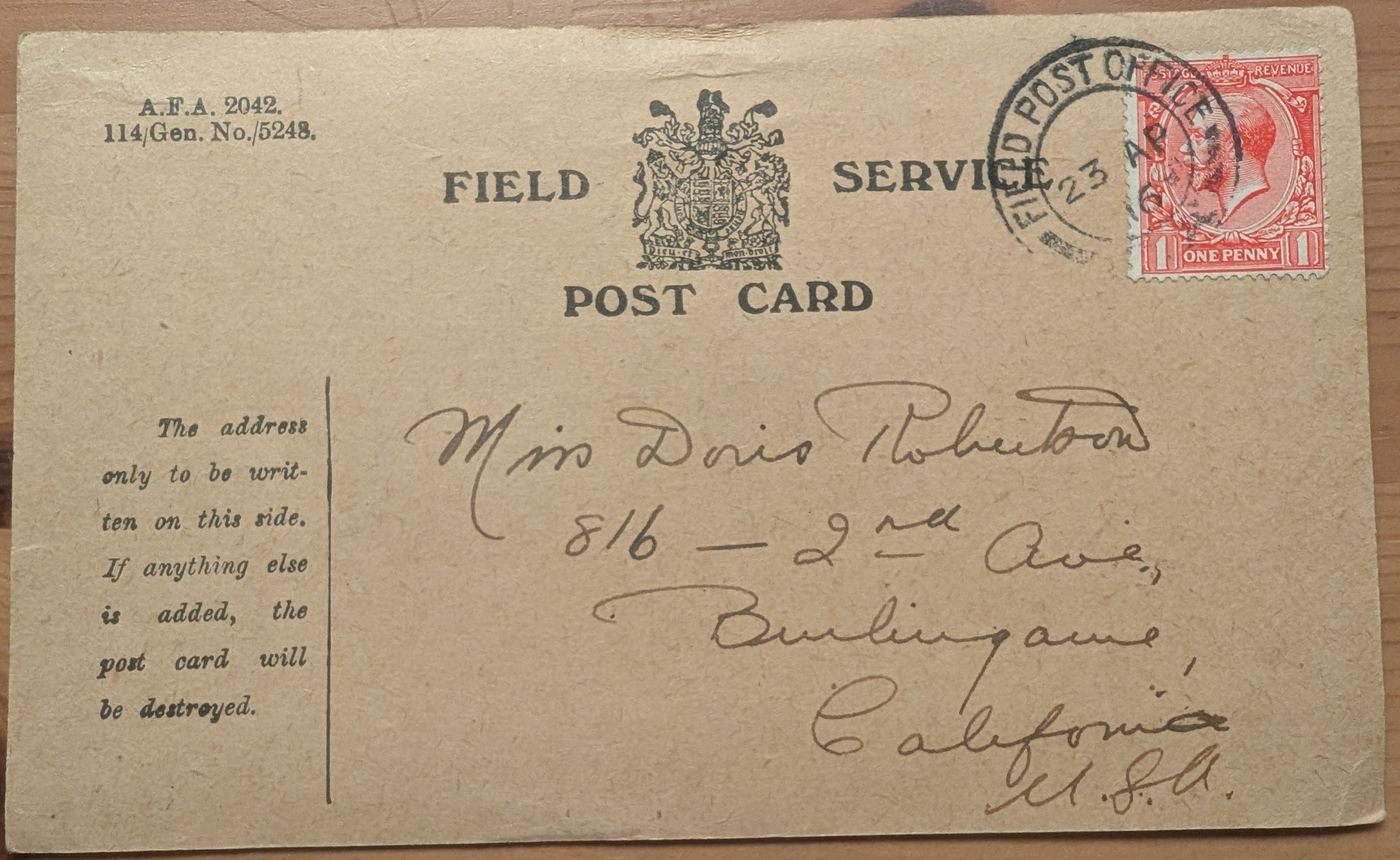 Field Service Post Card
