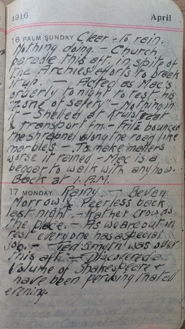 Diary scan, April 16, 1916 (Sunday)