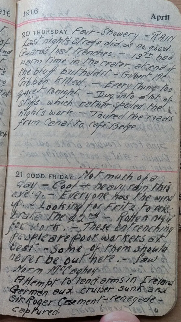 Diary scan, April 20, 1916 (Thursday)