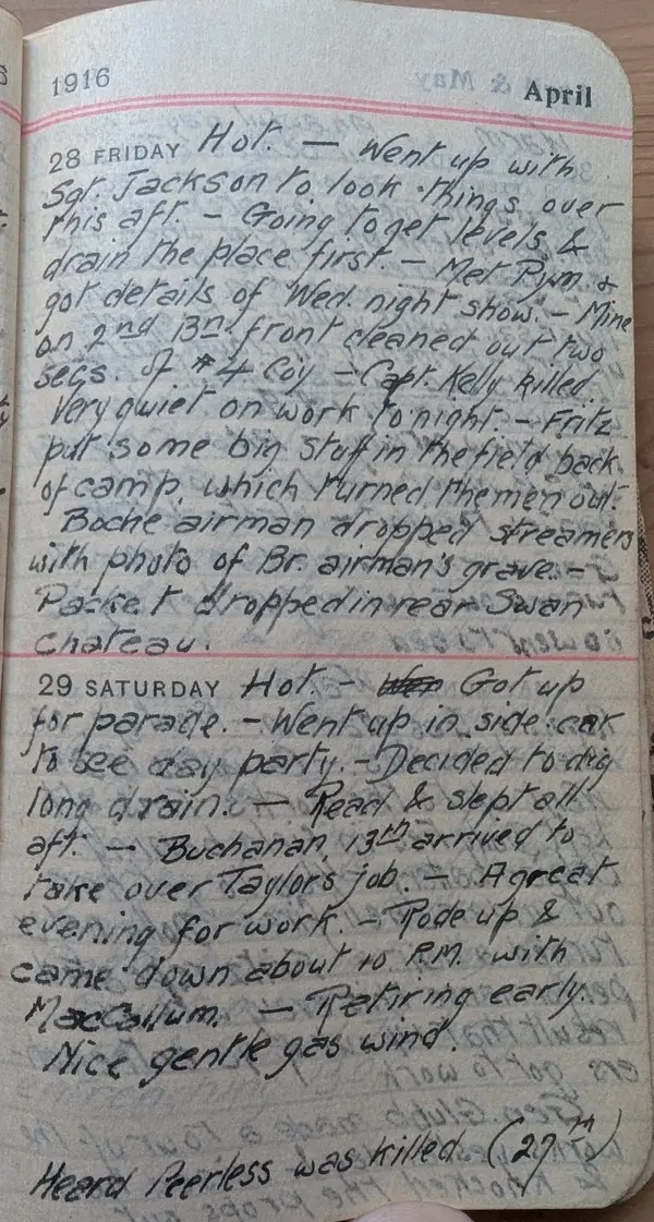 Diary scan, April 28, 1916 (Friday)