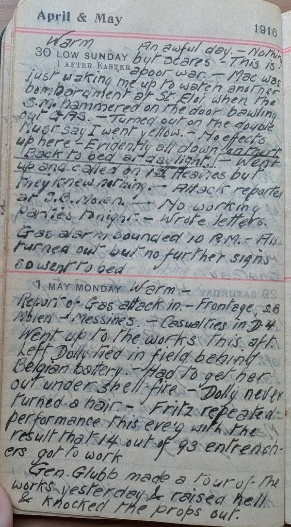 Diary scan, May 1, 1916 (Monday)