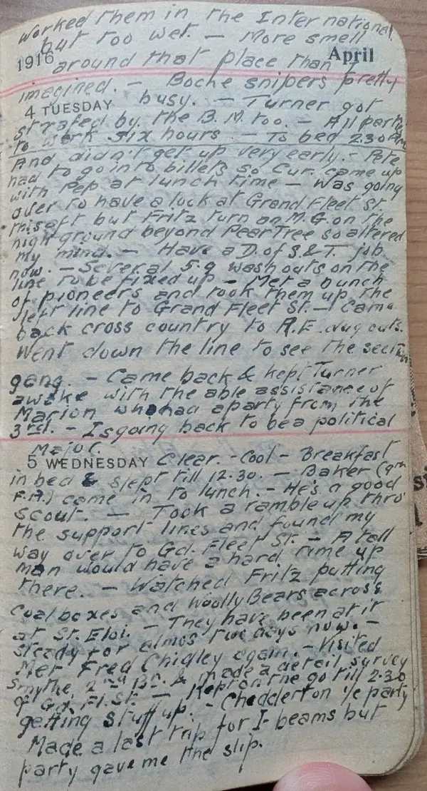 Diary scan, April 4, 1916 (Tuesday)