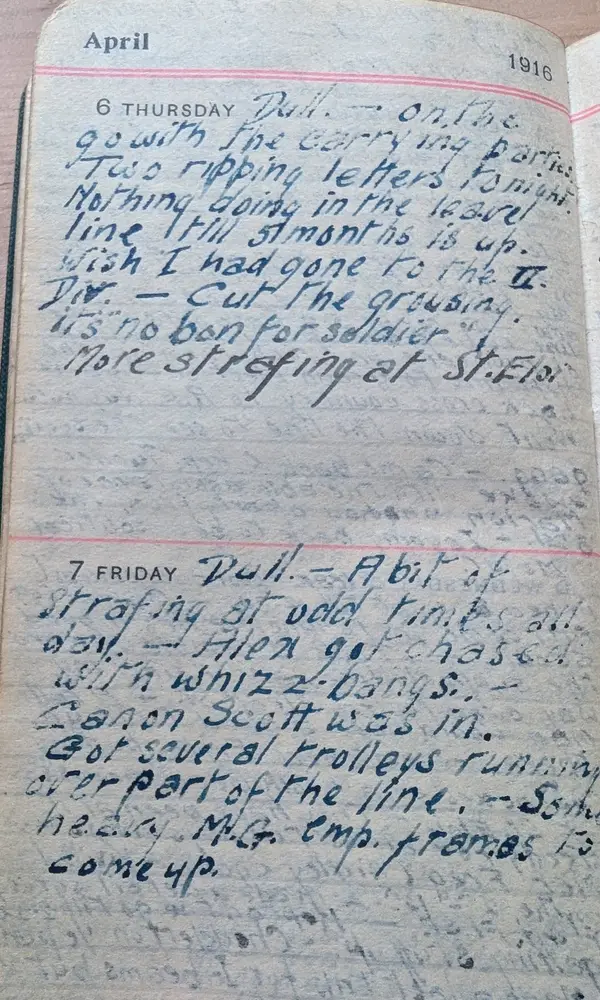 Diary scan, April 6, 1916 (Thursday)