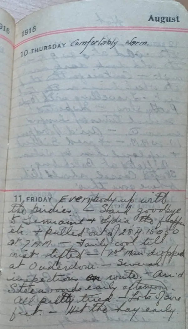 Diary scan, August 10, 1916 (Thursday)