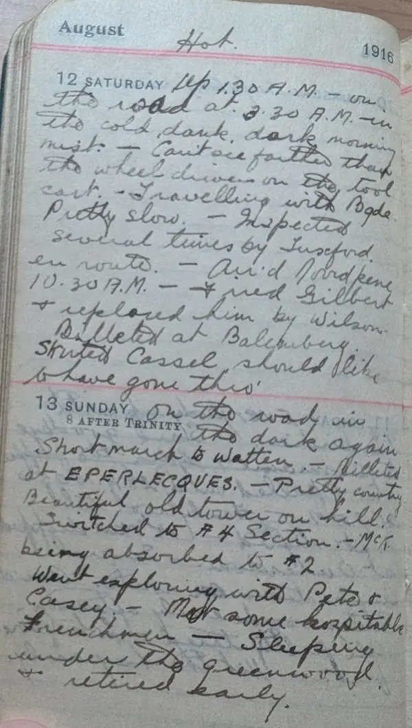 Diary scan, August 12, 1916 (Saturday)