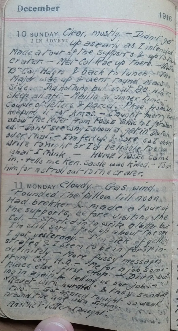 Diary scan, December 10, 1916 (Sunday)