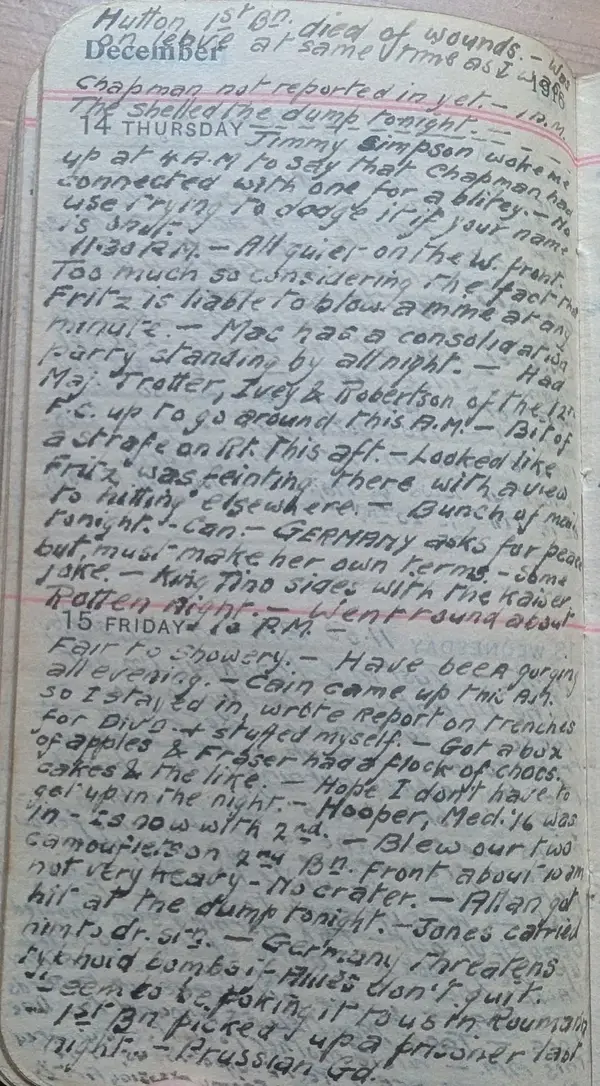 Diary scan, December 14, 1916 (Thursday)