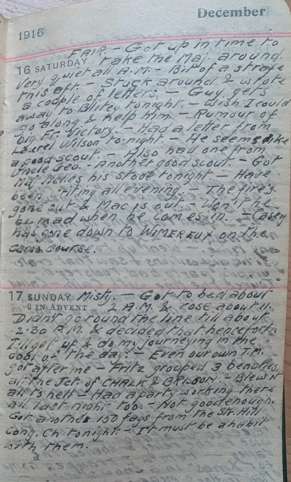 Diary scan, December 16, 1916 (Saturday)