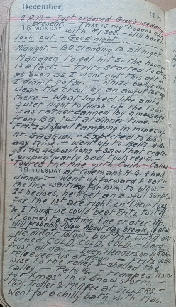 Diary scan, December 18, 1916 (Monday)