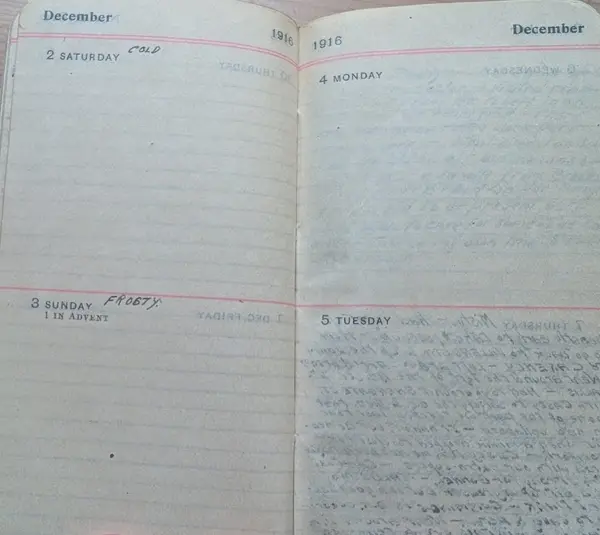 Diary scan, December 2, 1916 (Saturday)
