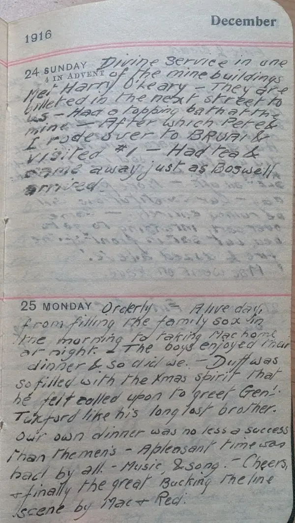 Diary scan, December 24, 1916 (Sunday)