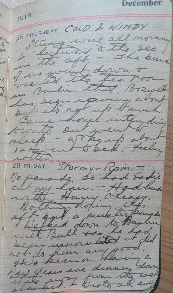 Diary scan, December 28, 1916 (Thursday)
