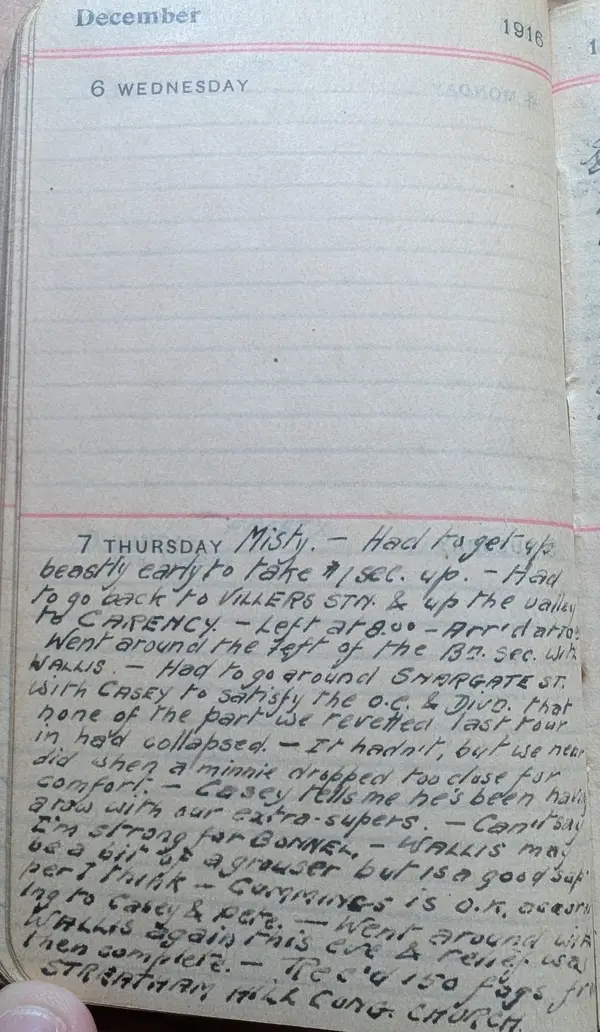 Diary scan, December 7, 1916 (Thursday)