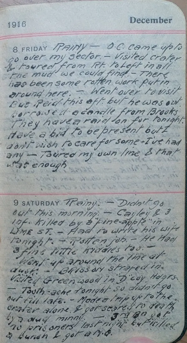 Diary scan, December 8, 1916 (Friday)