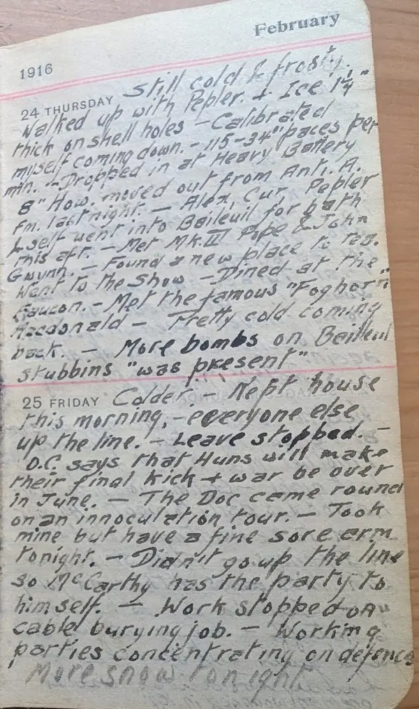 Diary scan, February 24, 1916 (Thursday)