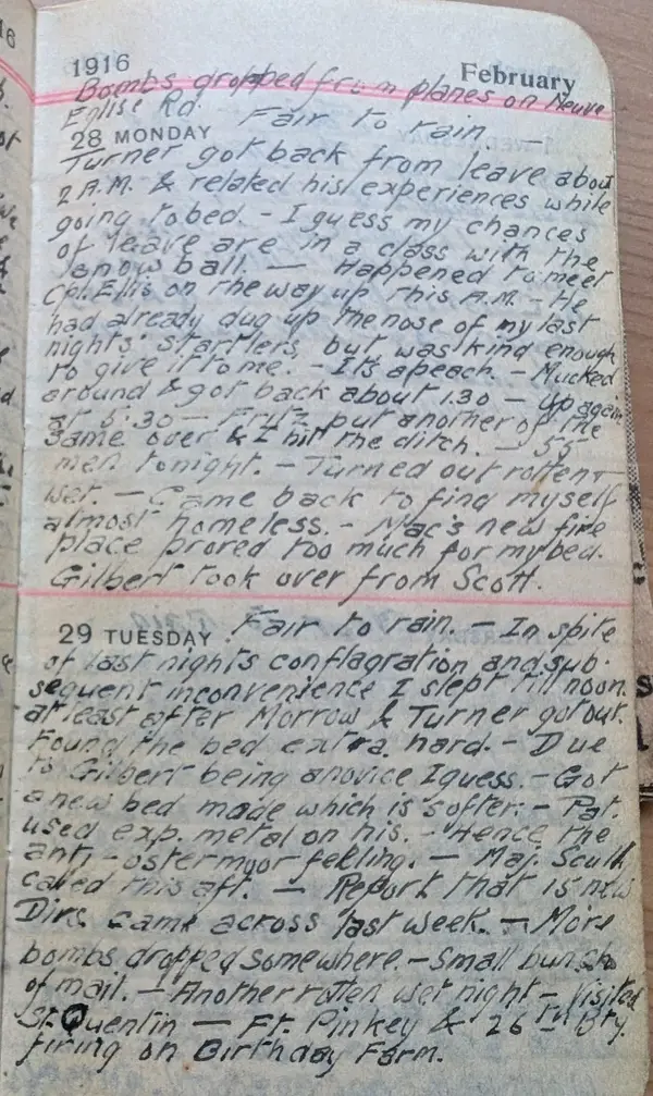 Diary scan, February 28, 1916 (Monday)