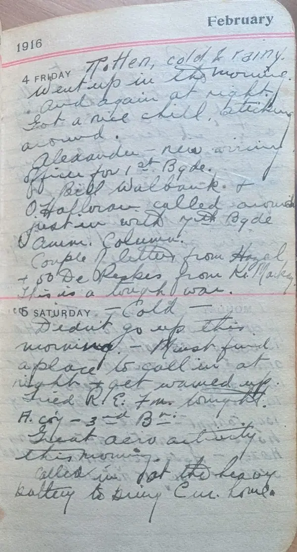 Diary scan, February 4, 1916 (Friday)