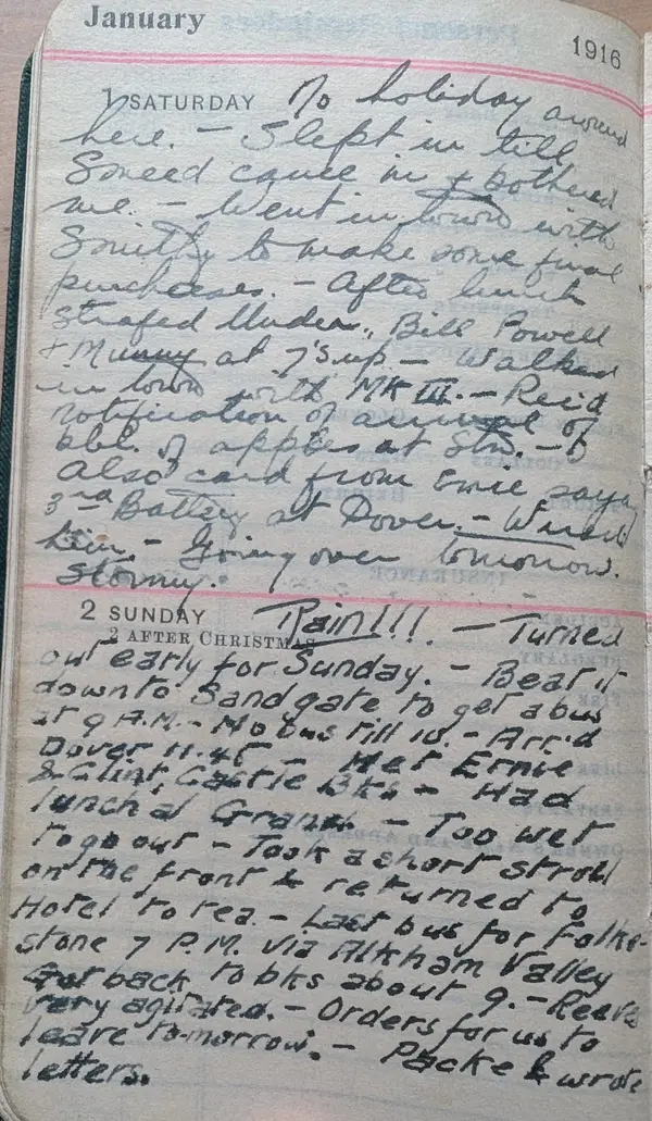 Diary scan, January 1, 1916 (Saturday)