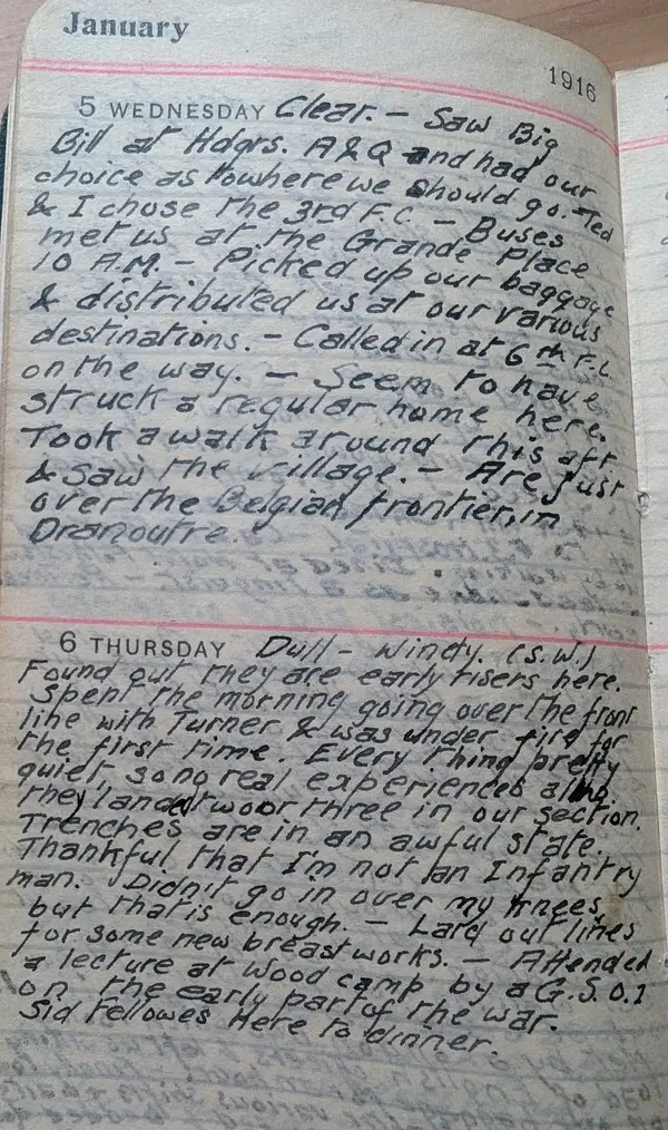 Diary scan, January 5, 1916 (Wednesday)