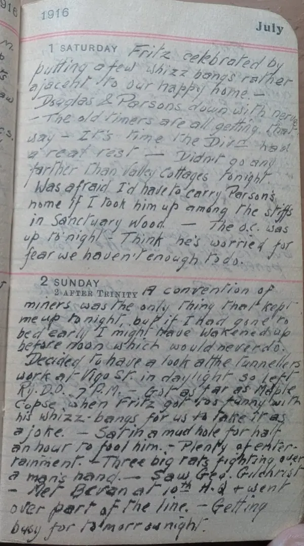 Diary scan, July 1, 1916 (Saturday)