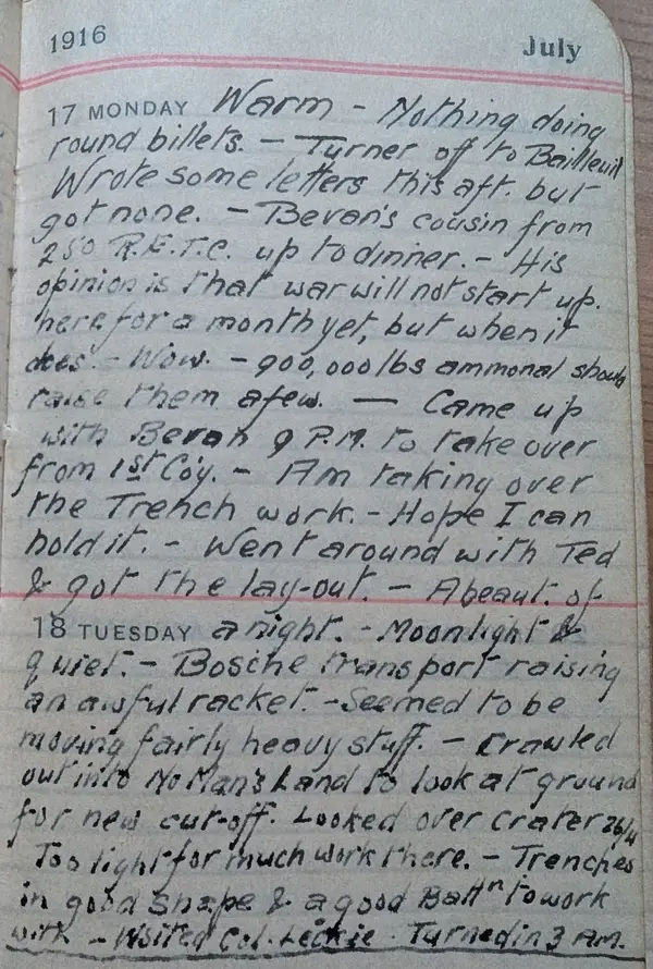 Diary scan, July 17, 1916 (Monday)