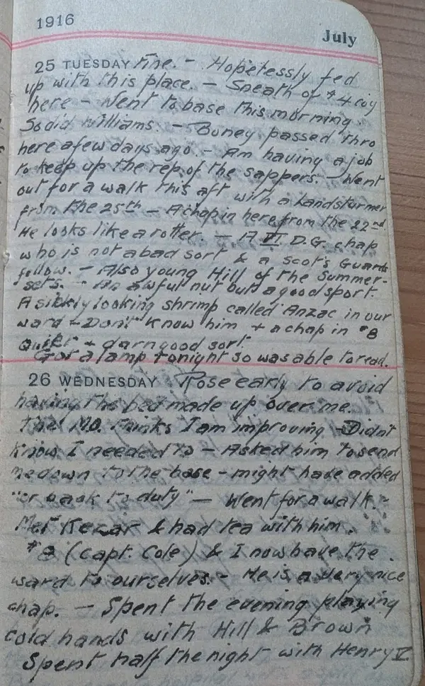 Diary scan, July 25, 1916 (Tuesday)
