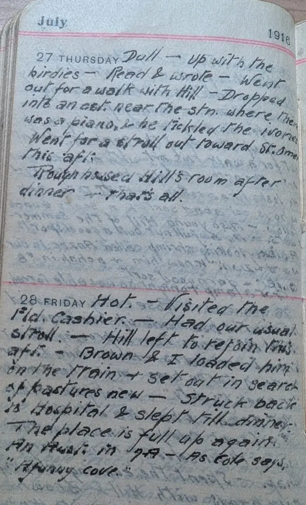 Diary scan, July 27, 1916 (Thursday)