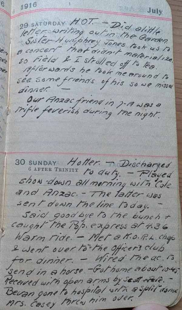 Diary scan, July 29, 1916 (Saturday)
