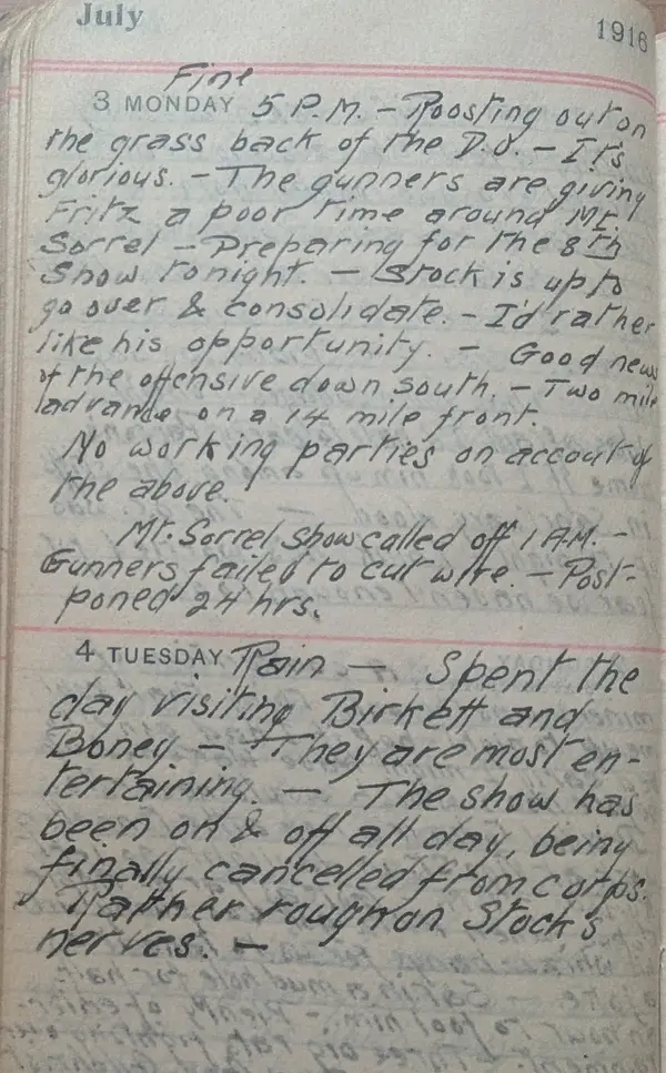 Diary scan, July 3, 1916 (Monday)