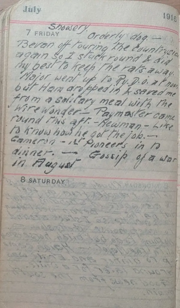 Diary scan, July 7, 1916 (Friday)