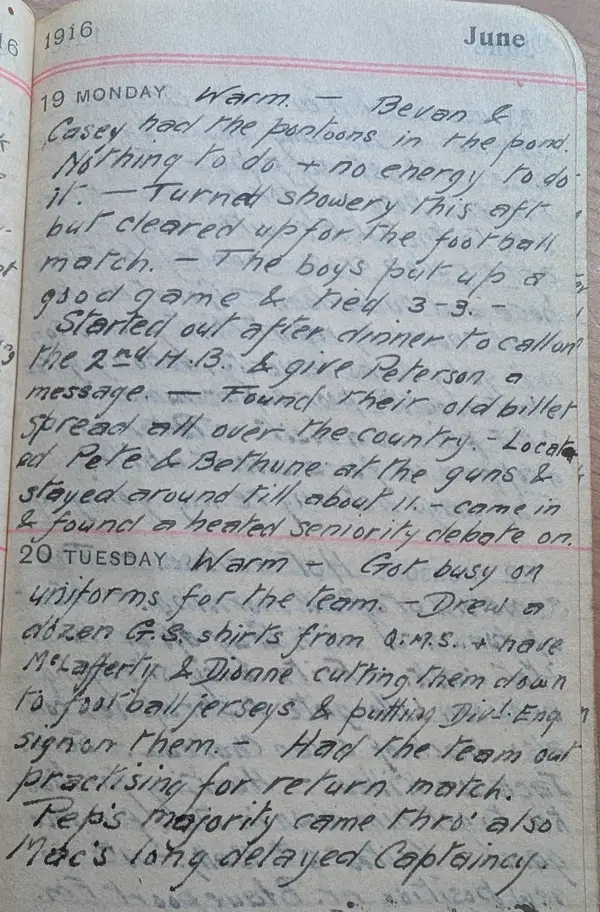 Diary scan, June 19, 1916 (Monday)