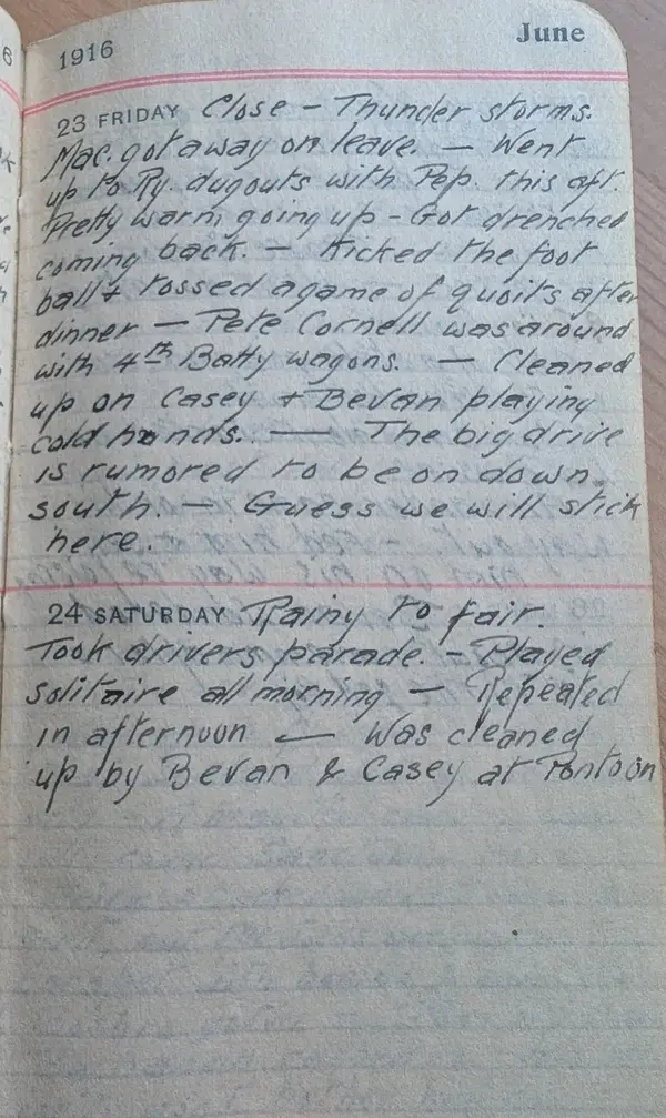 Diary scan, June 23, 1916 (Friday)