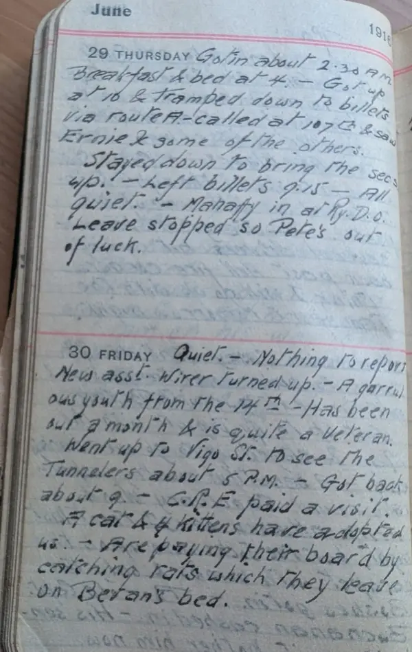 Diary scan, June 29, 1916 (Thursday)