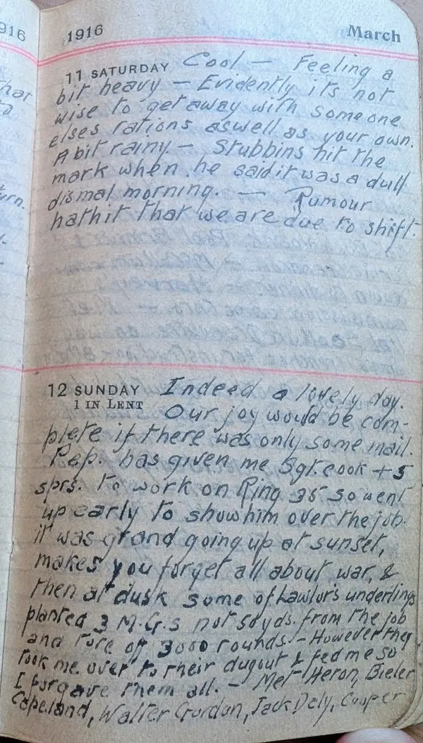 Diary scan, March 11, 1916 (Saturday)