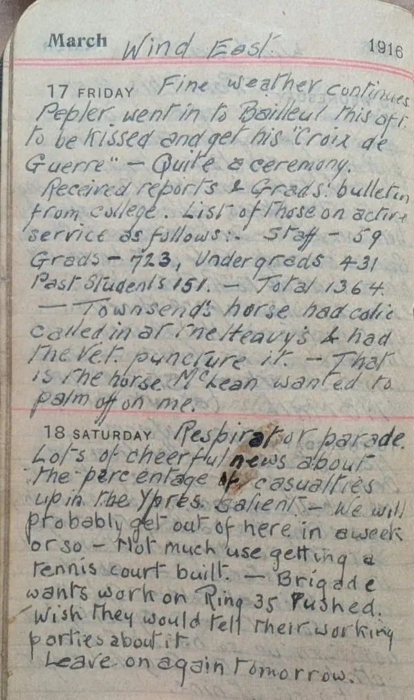 Diary scan, March 17, 1916 (Friday)