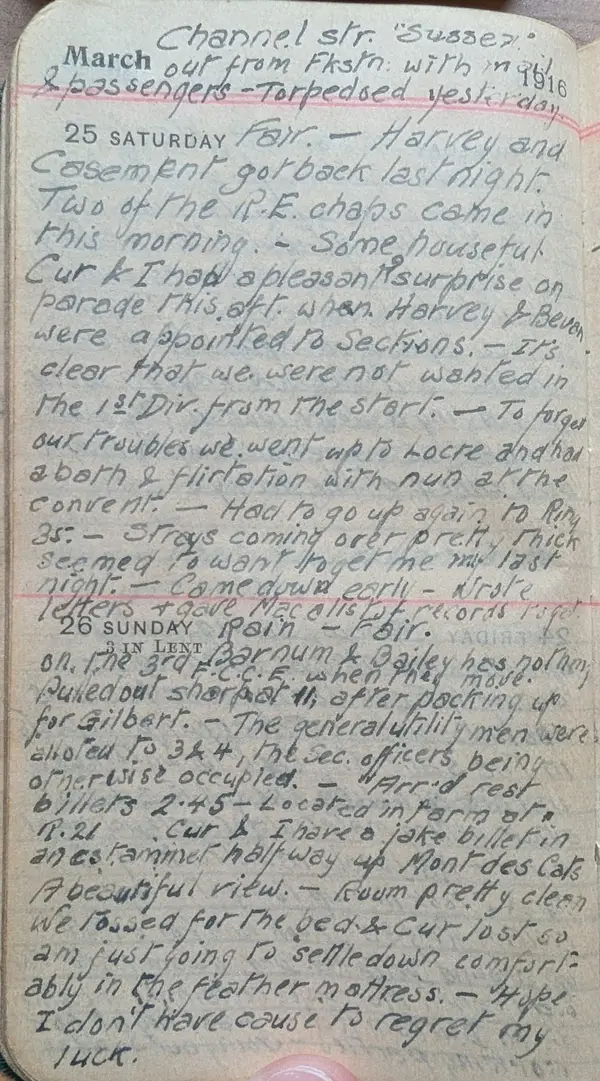 Diary scan, March 25, 1916 (Saturday)