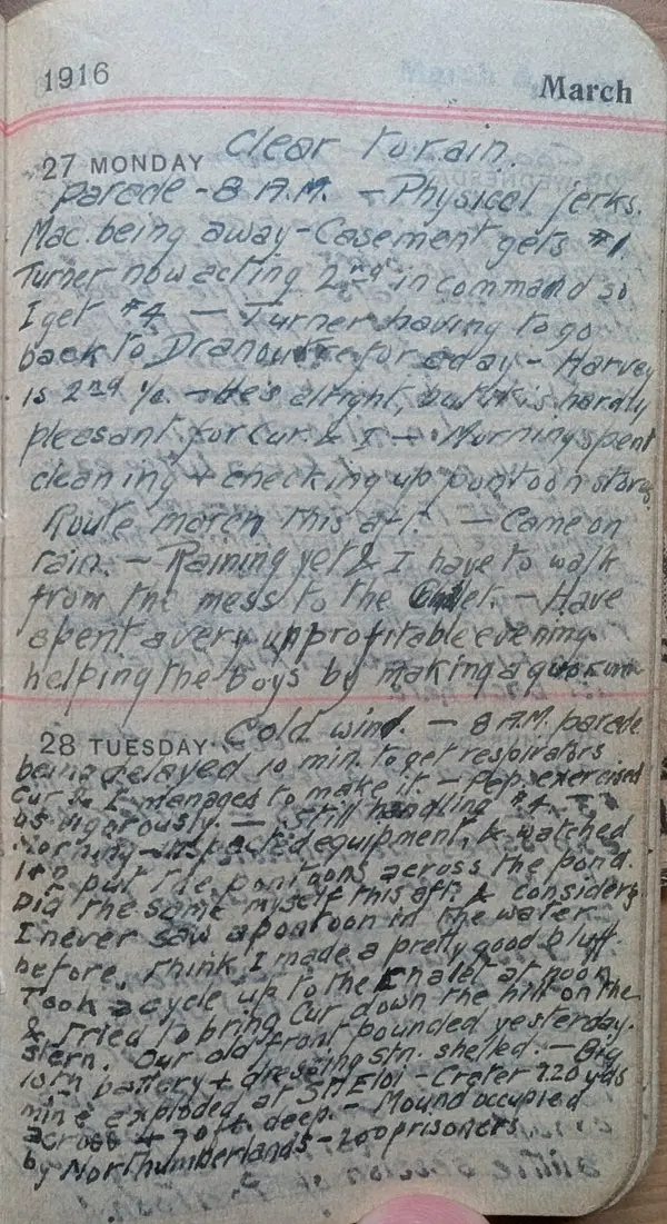 Diary scan, March 27, 1916 (Monday)