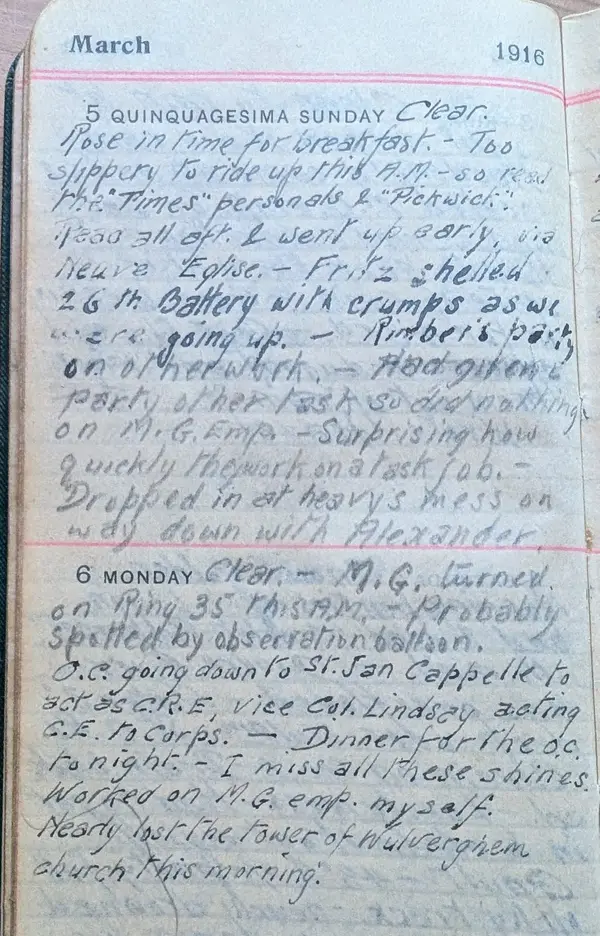 Diary scan, March 5, 1916 (Sunday)