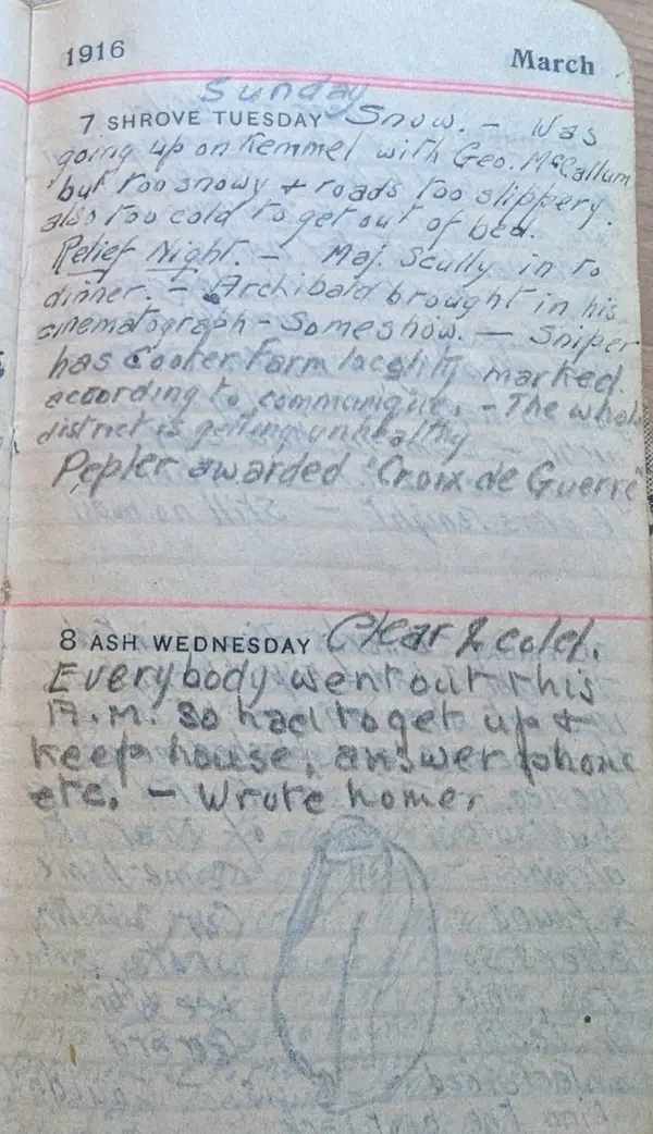 Diary scan, March 7, 1916 (Tuesday)