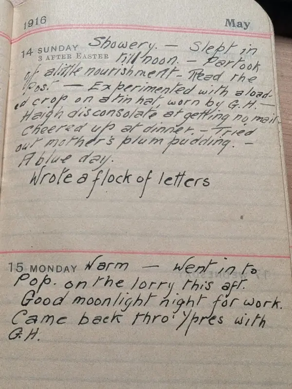 Diary scan, May 14, 1916 (Sunday)