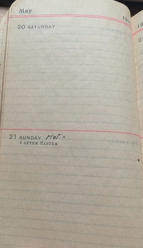 Diary scan, May 21, 1916 (Sunday)