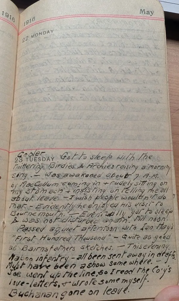 Diary scan, May 23, 1916 (Tuesday)