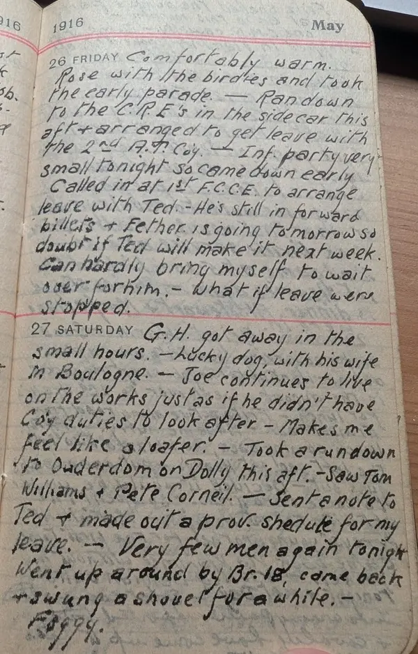 Diary scan, May 26, 1916 (Friday)