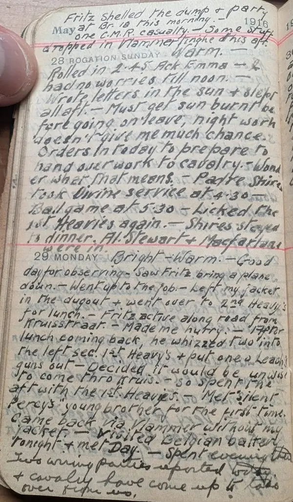 Diary scan, May 28, 1916 (Sunday)
