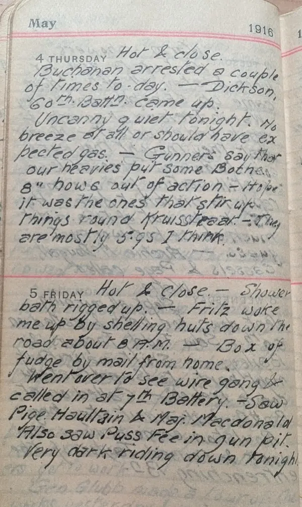 Diary scan, May 4, 1916 (Thursday)